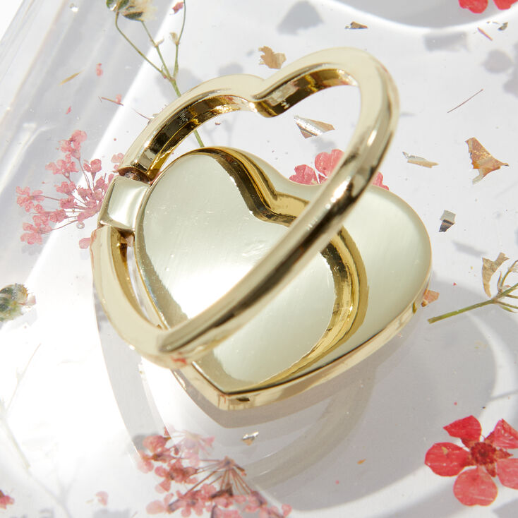 Heart Ring Holder Pressed Flowers Phone Case - Fits iPhone&reg; 13/14,