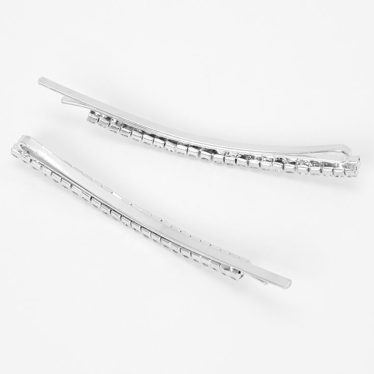 Silver Rhinestone Hair Pins - 2 Pack,