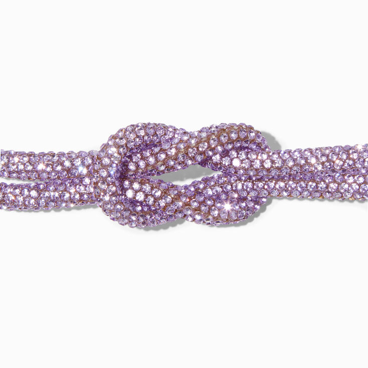 Lilac Rhinestone Knotted Bracelet,