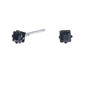 Black Cubic Zirconia 3MM Square Stud Earrings,