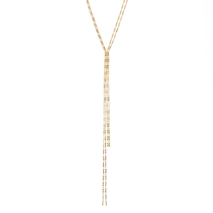 Gold Toned Skinny Chain Necklace,