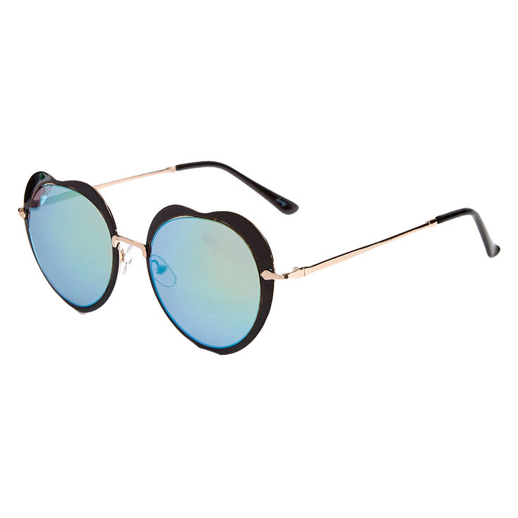 Black Heart Sunglasses with Round Lenses,