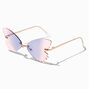 Gold, Purple &amp; Pink Ombre Butterfly Sunglasses,