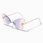 Gold Purple &amp; Pink Ombre Butterfly Sunglasses,
