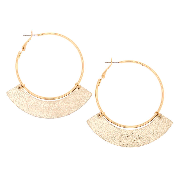 Gold 50MM Metallic Hoop Earrings,