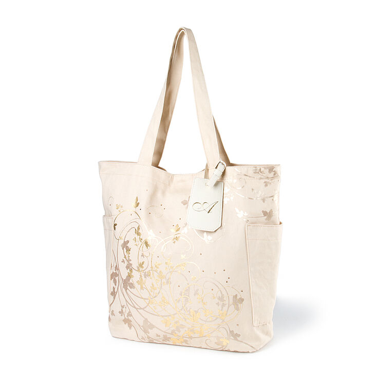 Bridesmaid Canvas Initial Tote Bag - A,