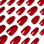 Chrome Red Bling Coffin Vegan Faux Nail Set - 24 Pack,