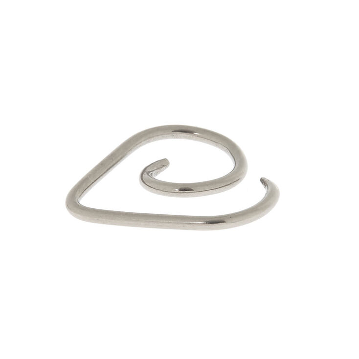 Titanium Silver 18G Heart Cartilage Hoop Earring,
