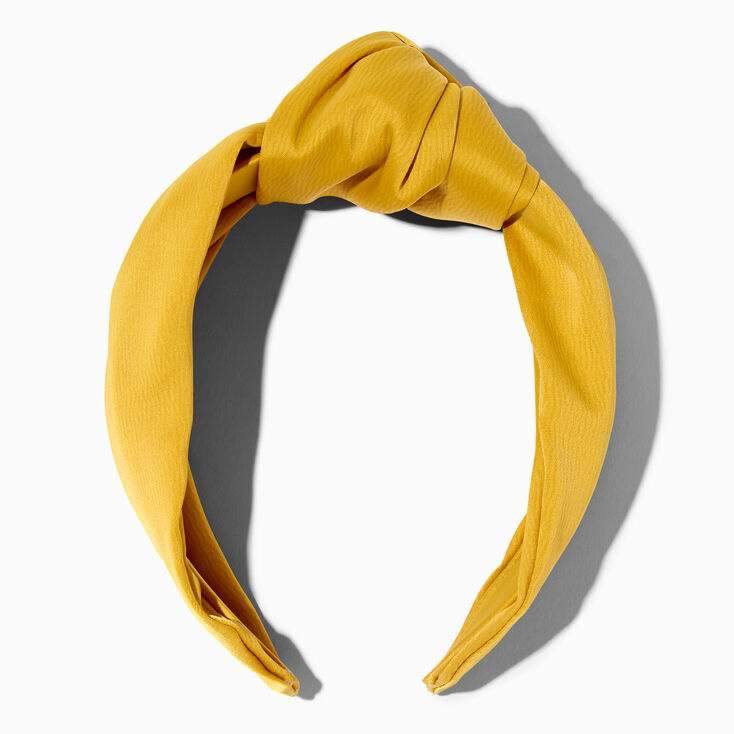Mustard Satin Knotted Headband,