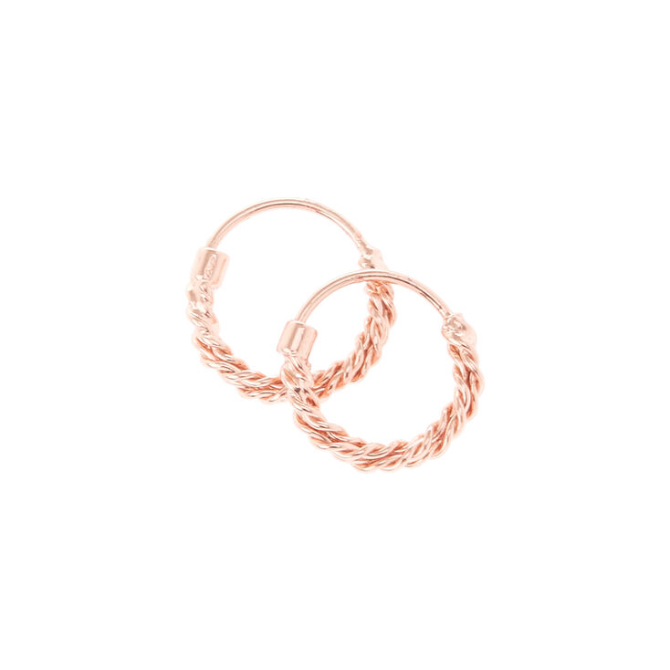 18kt Rose Gold Plated Hoops,
