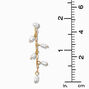 Christmas Snowflake Striped Stiletto Press On Faux Nail Set - 24 Pack,