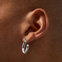 Silver-tone Crystal Stud &amp; Hoop Earring Stackables Set - 3 Pack,