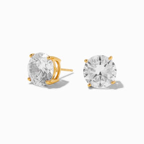 B&#39;Loved by Icing 18k Yellow Gold Plated Cubic Zirconia 10MM Round Stud Earrings,