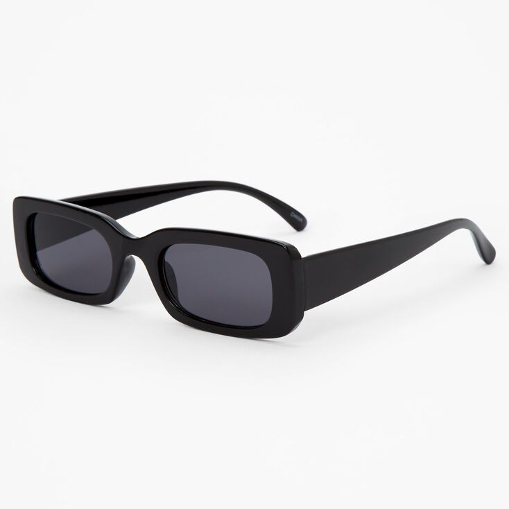 Black Rectangular Retro Sunglasses,