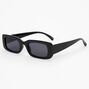 Black Rectangular Retro Sunglasses,