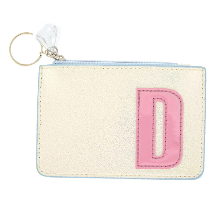Pearlescent Initial Coin Purse - D,
