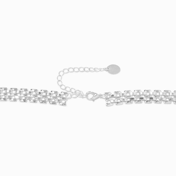 Silver Drip Bib Choker Necklace,