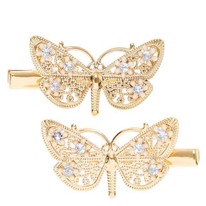 Gold Filigree Butterfly Hair Clips - 2 Pack,