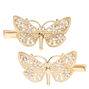 Gold Filigree Butterfly Hair Clips - 2 Pack,
