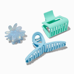 Blue &amp; Green Mixed Hair Claws - 3 Pack,