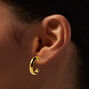 Icing Select 18k Yellow Gold Plated 12MM Post Back Hoop Earrings,
