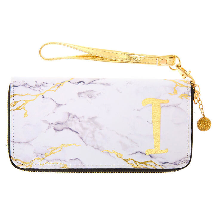 Marble Initial Wristlet - I,