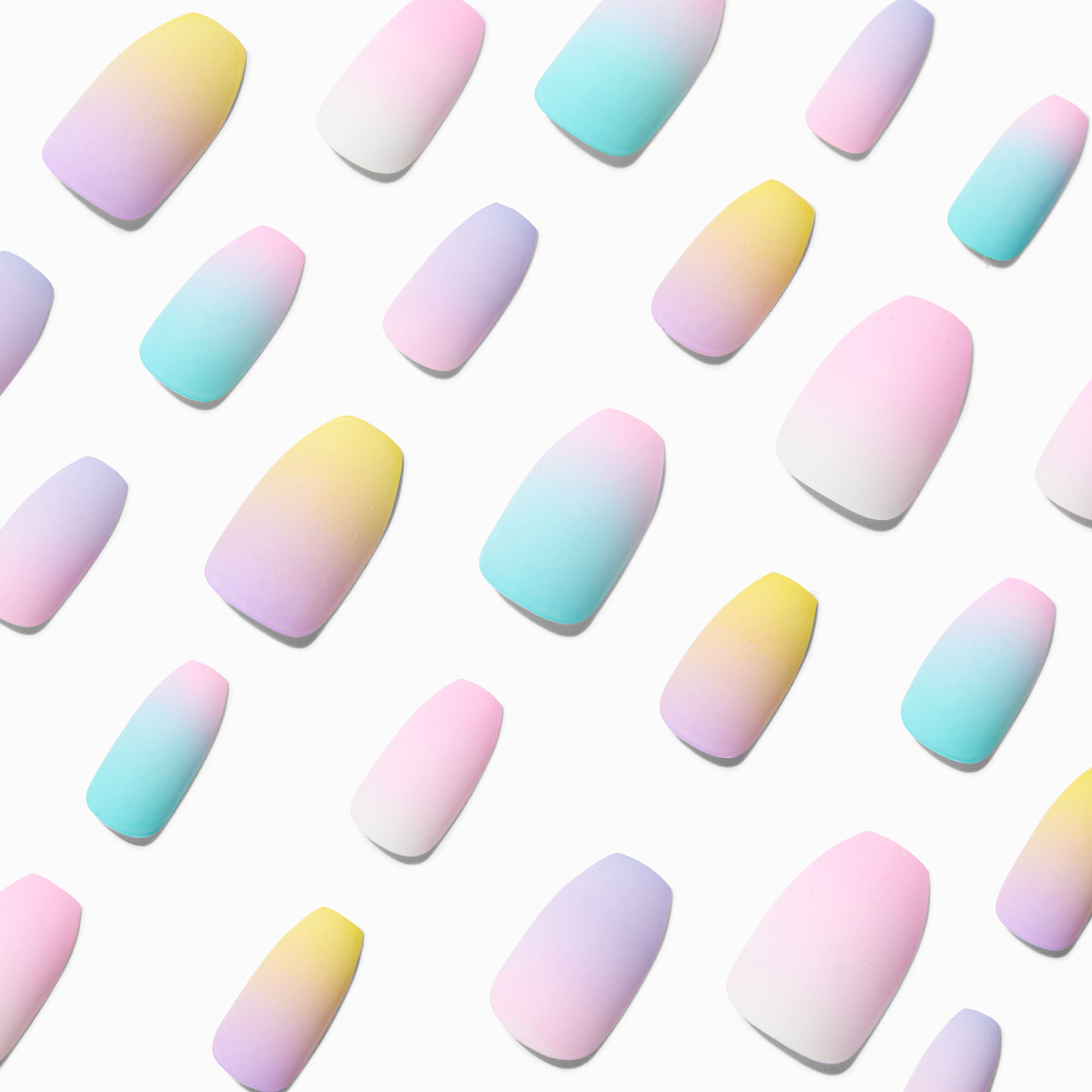 Publicatie Hechting tweede Matte Pastel Ombre Coffin Vegan Faux Nail Set (24 pack) | Icing US