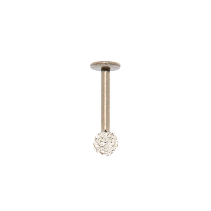 Silver-tone Titanium 16G Fireball Tragus Stud Earring,