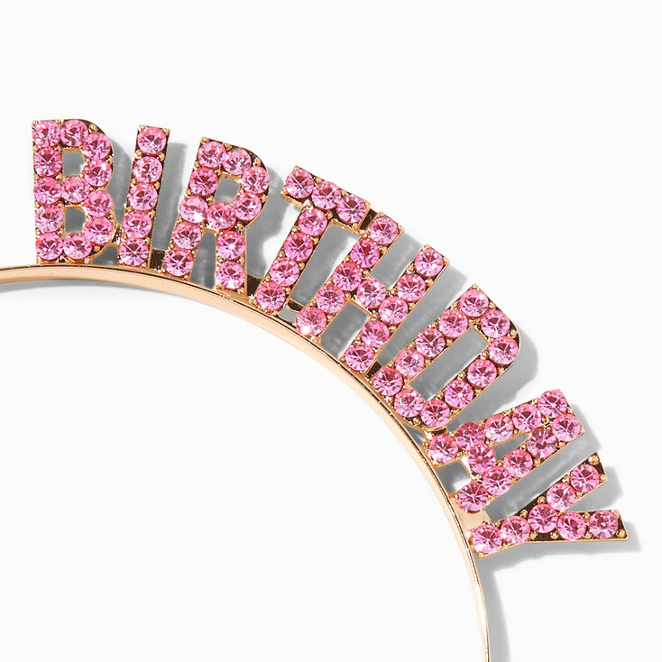&quot;It&#39;s My Birthday&quot; Pink Gemstone Headband,
