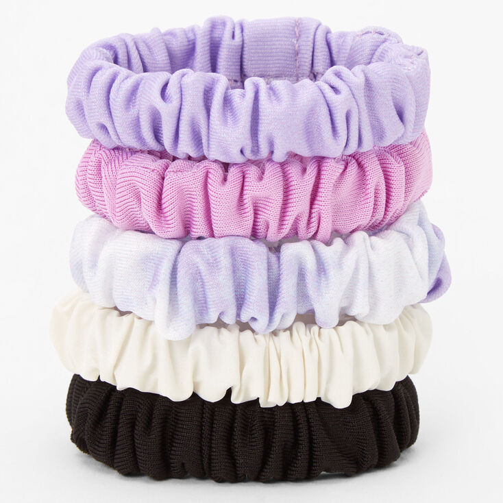 Lilac Solid Knit Hair Scrunchies - 5 Pack,
