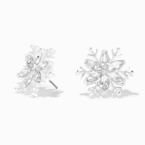 Rhinestone Snowflake Stud Earrings,