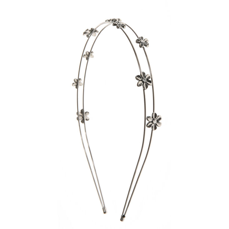 Hematite Flower Double Strand Headband,