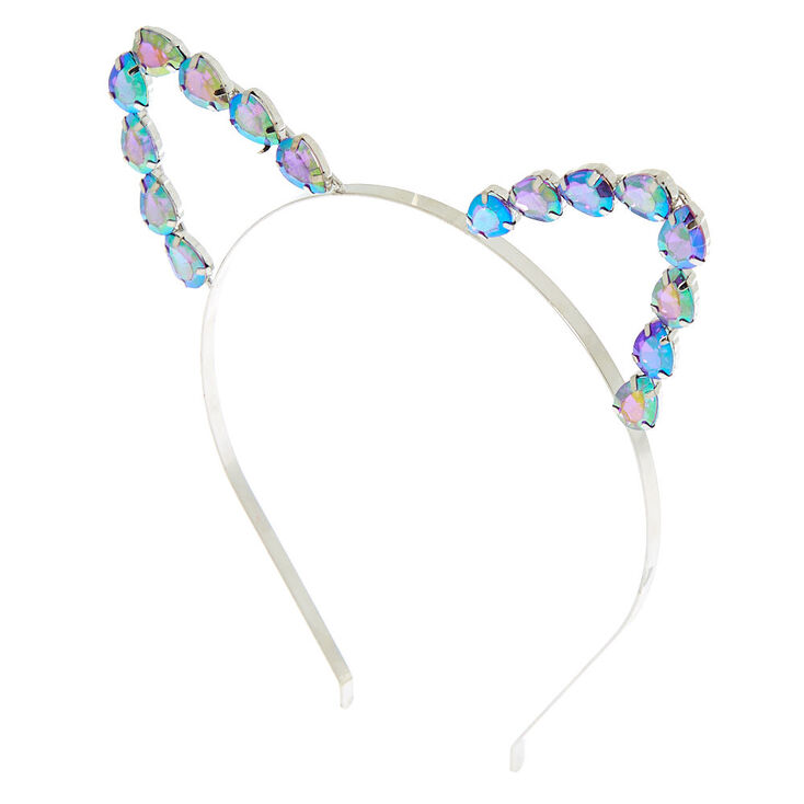 Anodized Stone Cat Ears Headband - Silver,