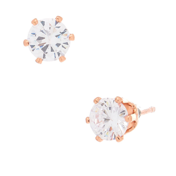18kt Rose Gold Plated 6MM Cupcake Stud Earrings,