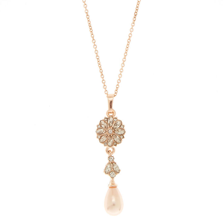 Blush Pearl Rose Gold Pendant Necklace,