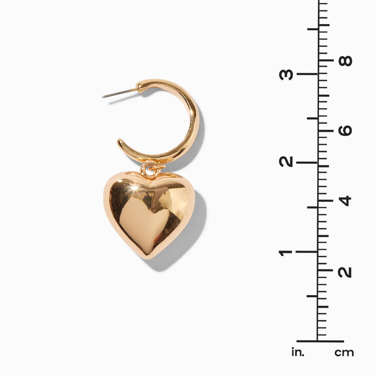 Gold-tone Heart 20MM Hoop Earrings,