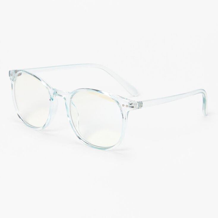 Solar Blue Light Reducing Blue Round Clear Lens Frames,