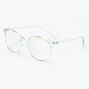 Solar Blue Light Reducing Blue Round Clear Lens Frames,