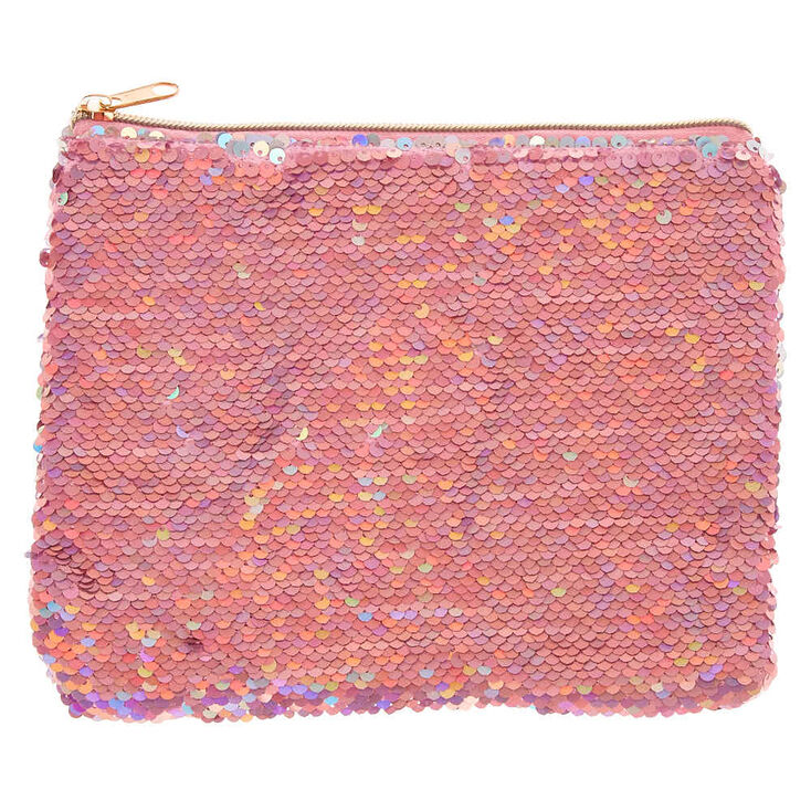 Reverse Sequin Makeup Bag - Pink,