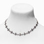 Burnished Silver Cross Link Chain Necklace,