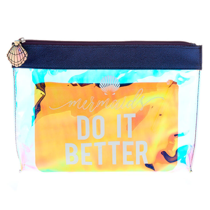 Mermaid Holographic Clear Clutch Set,