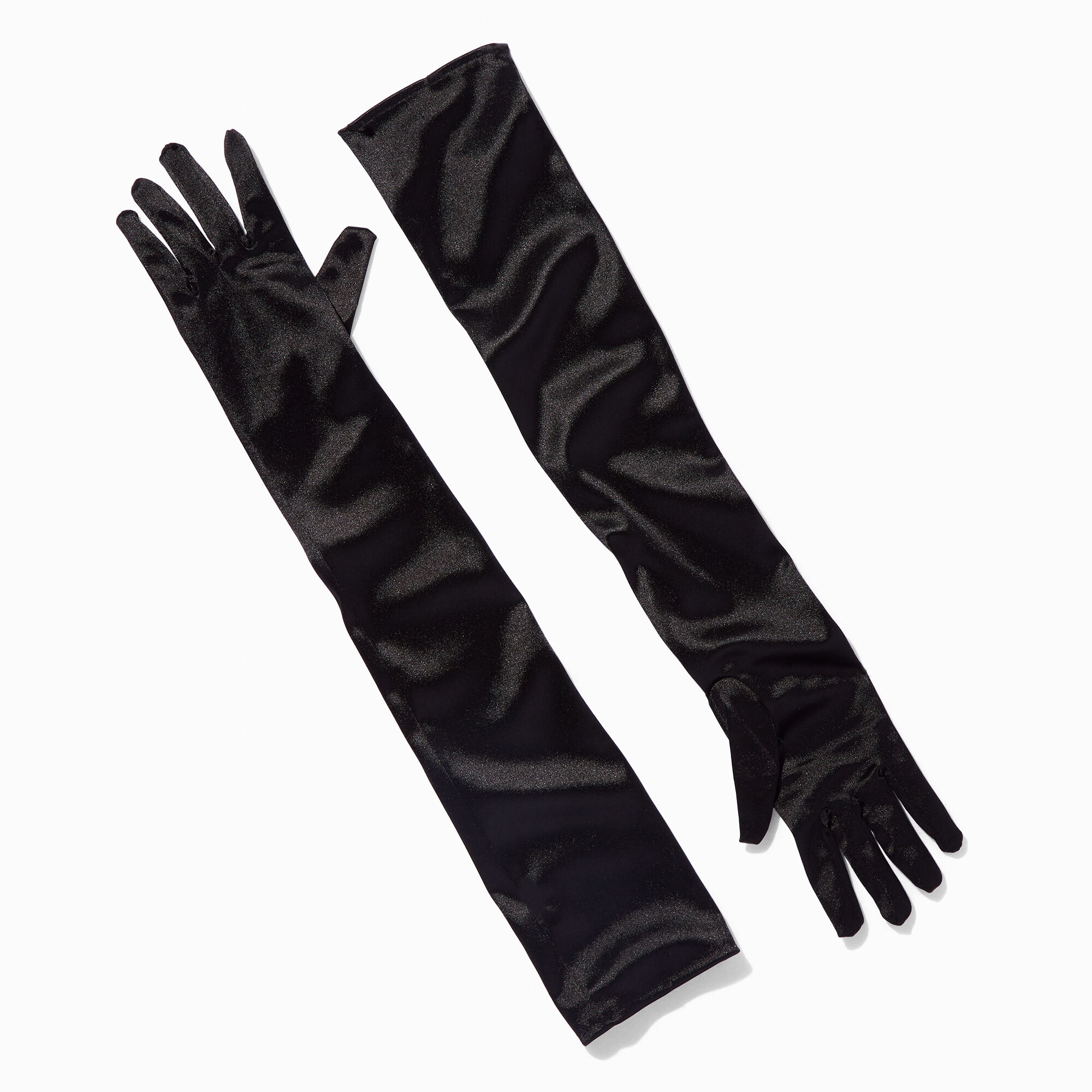 Black Satin Long Gloves Icing US