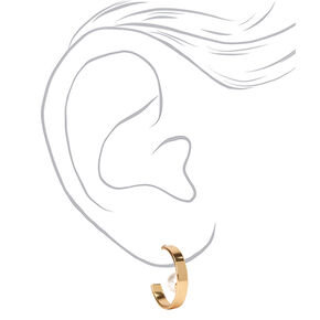 Gold 20MM Single Pearl Hoop Earrings,