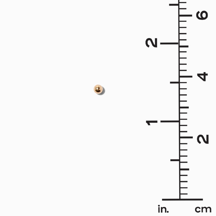 14K Gold 3MM Ball Stud Earrings,