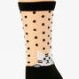 Sheer Cat Polka Dot Crew Socks - Black,