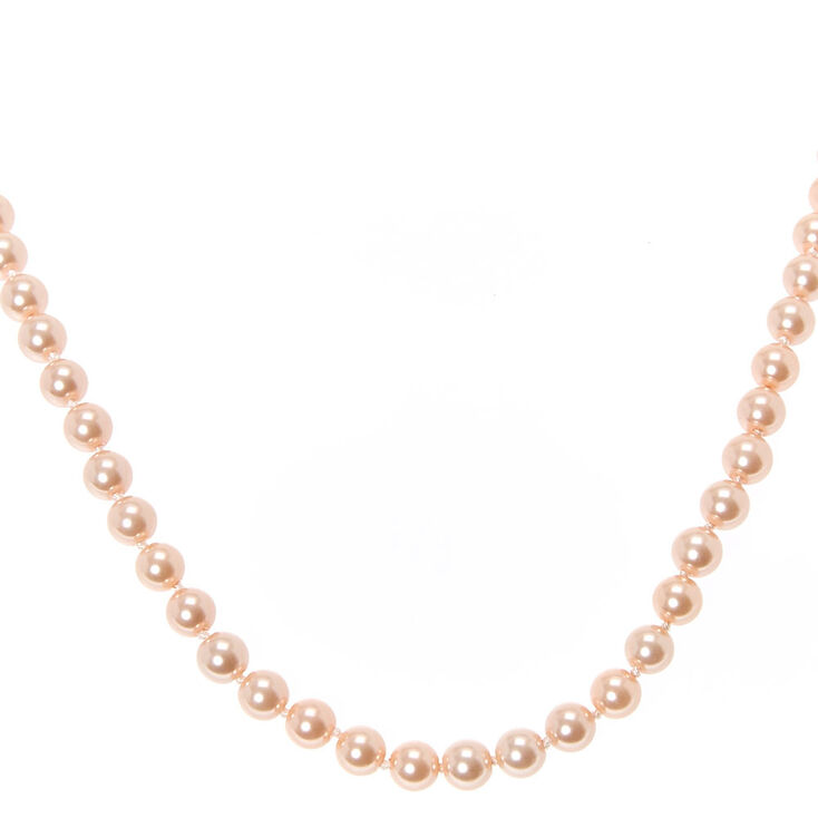 Blush Glass Pearl Necklace,