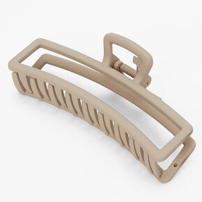Tan Large Rectangle Hair Claw,