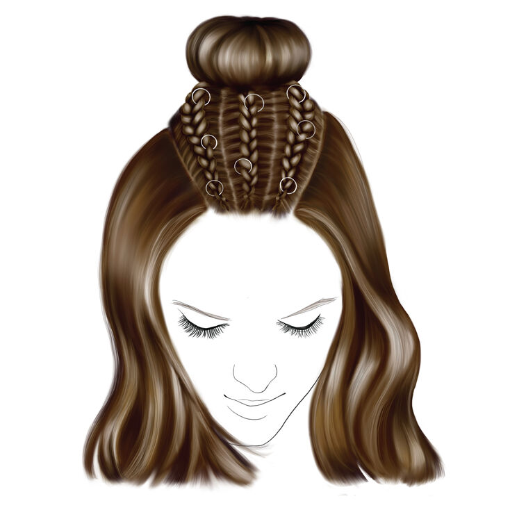 Star Ring Braided Top Knot Hair Tools Kit Icing Us Today i will show you how to draw braids in the easiest way possible.with basic shapes and letters to guide you. star ring braided top knot hair tools kit