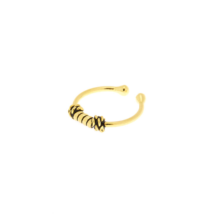 Gold Sterling Silver Antique Faux Nose Ring,