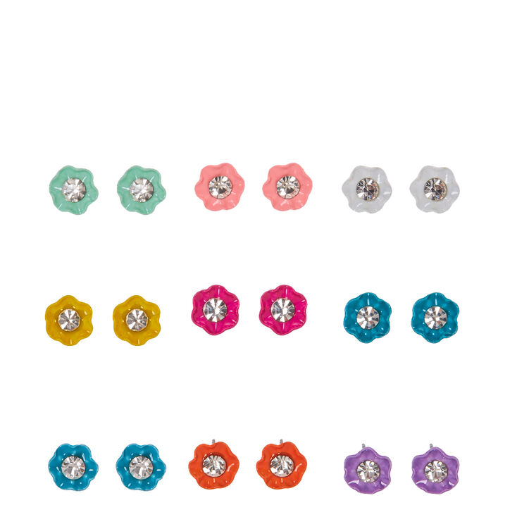 Multi-color Mini Flower Stud Earrings,